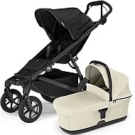 Thule Urban Glide 4 wheel MIDI set s korbou Black sporťák + Soft beige korbička