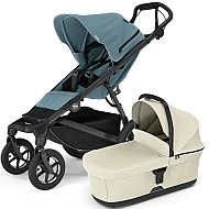Thule Urban Glide 4 wheel MIDI set s korbou Mid Blue sporťák + Soft Beige korbička