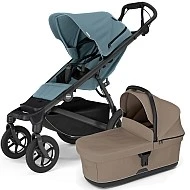 Thule Urban Glide 4 wheel MIDI set s korbou Mid Blue sporťák + Tinted Taupe korbička